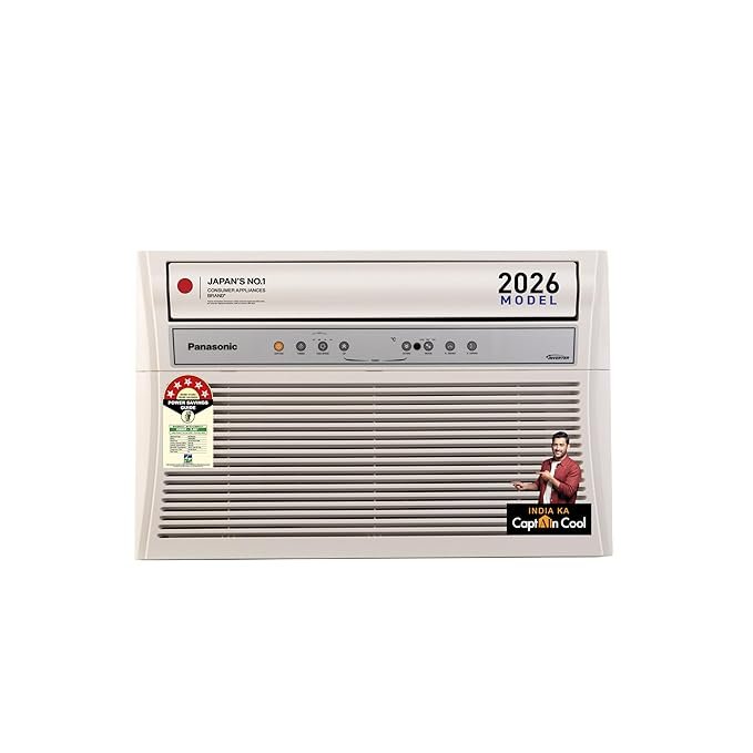 Panasonic 1.5 Ton 5 Star, New star rated,Inverter Premium Window AC (Top Throw Airflow, 50°C Oper., Copper Cond., 8in1 Convertible, 4-Way, PM0.1 Filter, ECO Mode, Powerful Mode, CW-XU185CGT, White)