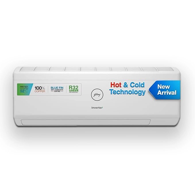 Godrej 1.5 Ton 3 Star, Hot &amp; Cold, 5 Years Comprehensive Warranty, Inverter Split AC (Copper, Anti-Freeze Thermostat, Twin-Rotary Compressor, AC 1.5T SIH 18ITC3-WWR, White)